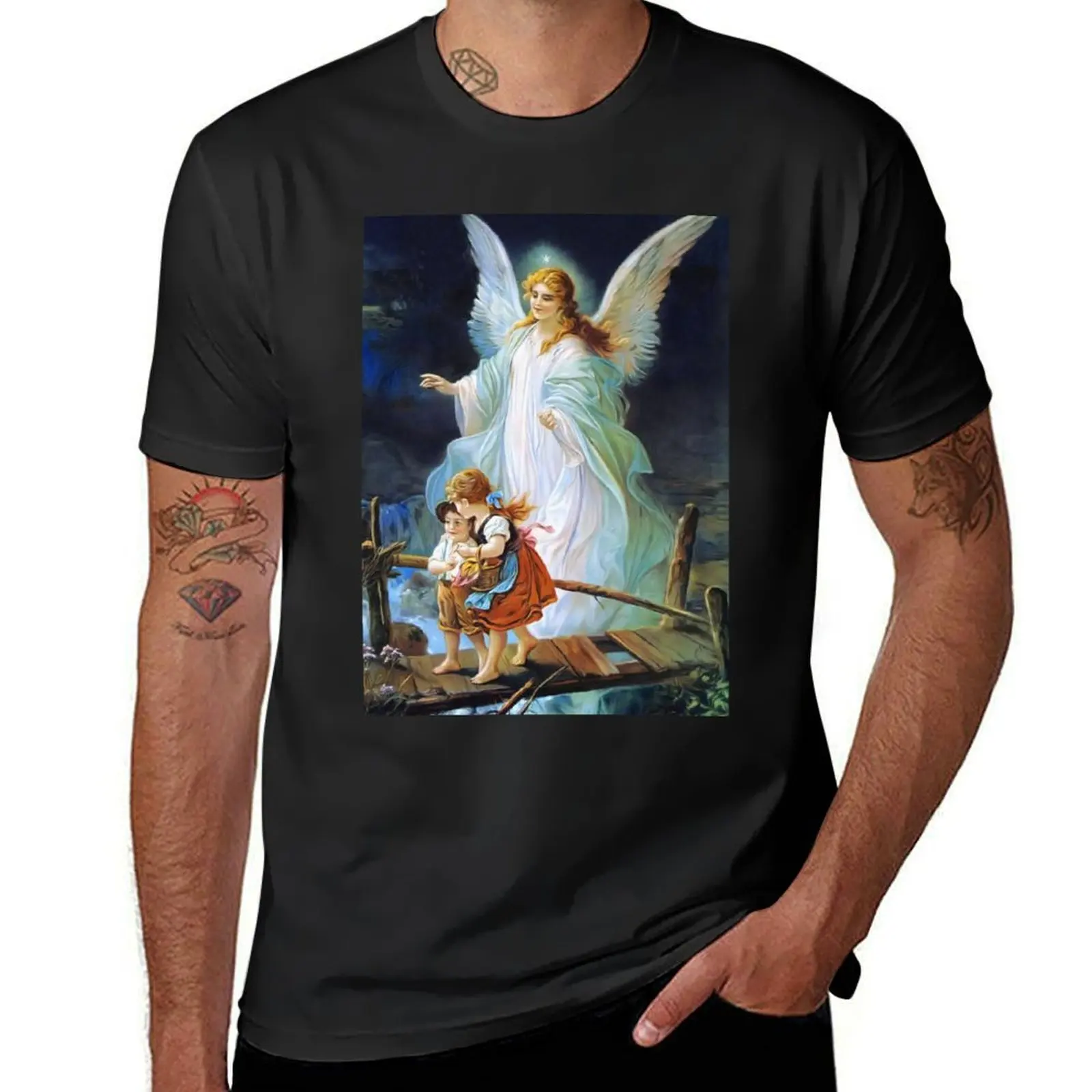 

Lindberg Guardian Angel T-Shirt aesthetic clothes graphics funny shirt cotton anime shirts men
