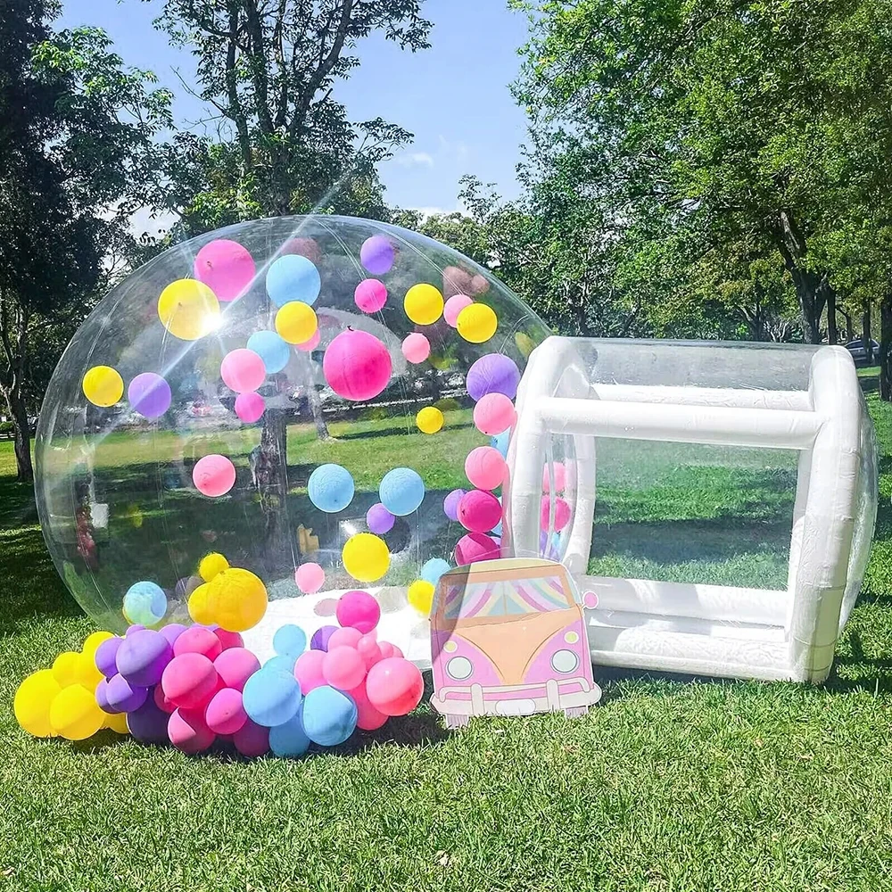 Maison à bulles gonflable avec souffleur, ballon de fête en plein air pour enfants, maison à bulles transparente, breton, livraison gratuite, 8.2 pieds, 10 pieds, 13 pieds