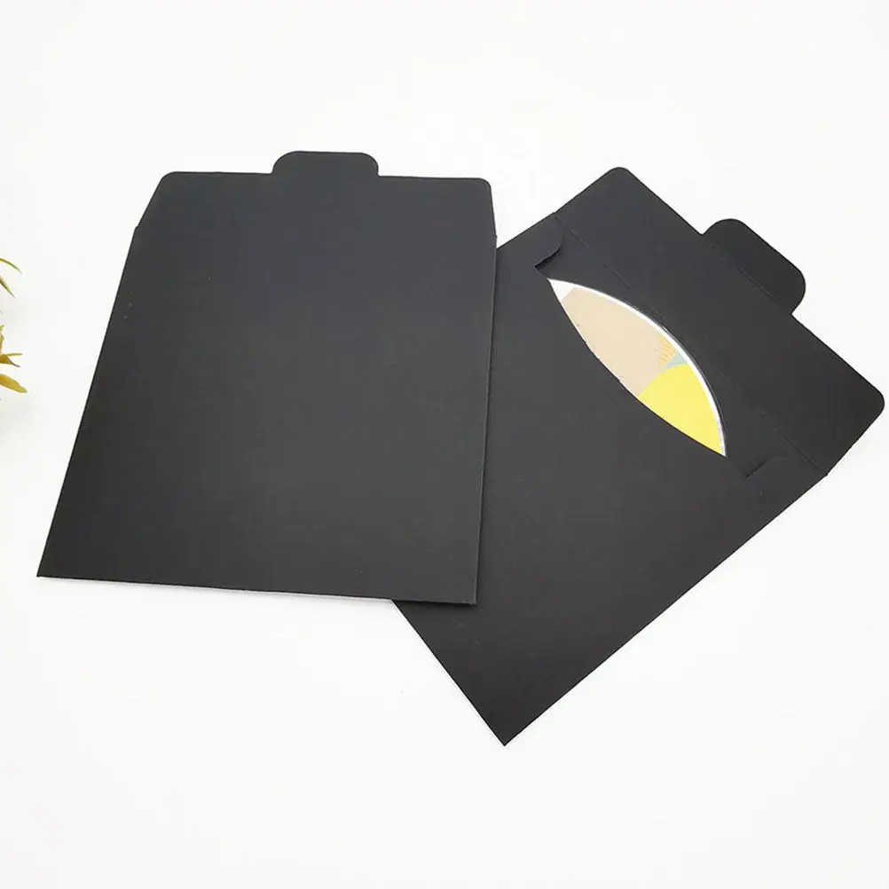 100Pcs Cd Dvd Packaging Sleeves Paper Cardboard Envelopes Disc Storage Holder Cover Simple Stylish Minimalist Media Organizer