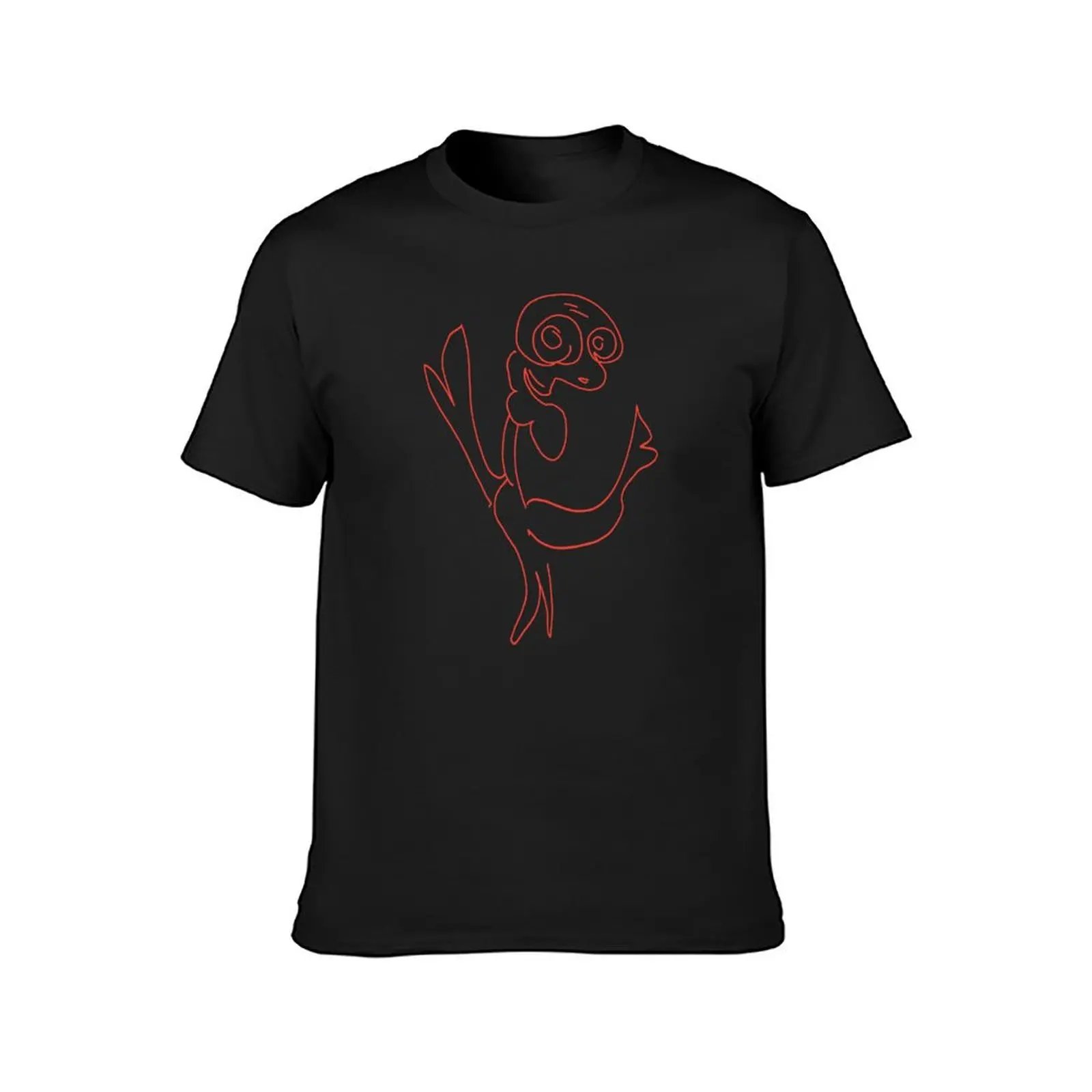 Excited Chicken Line Art T-Shirt boys animal print oversized heavyweight t shirts for men