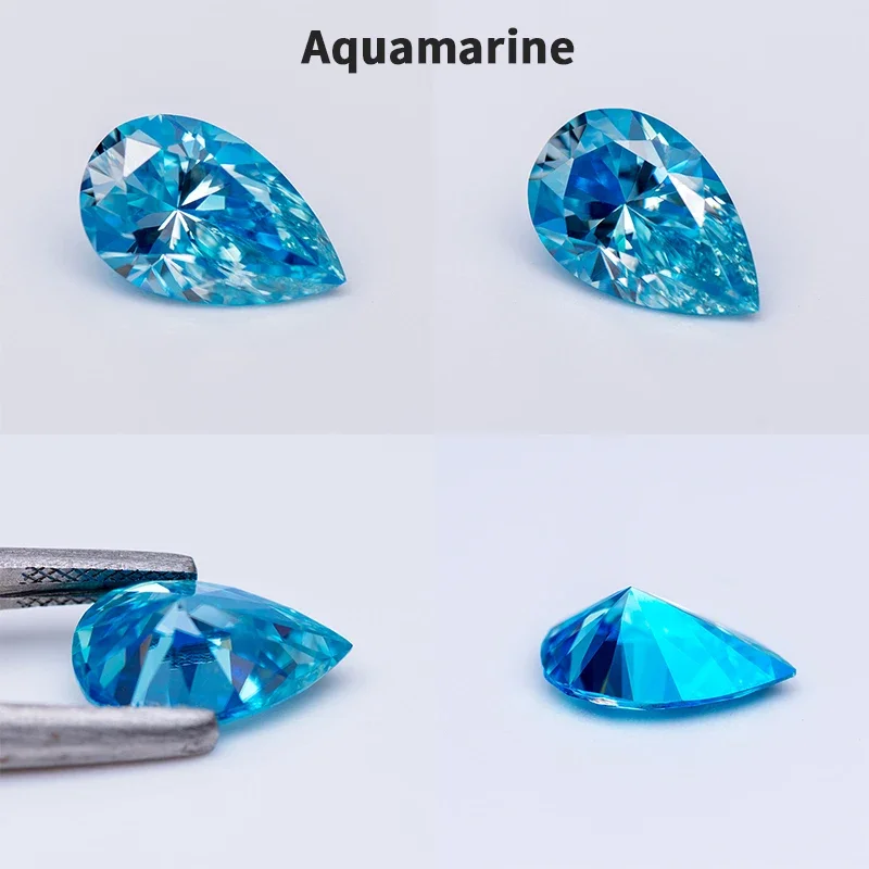 Hochwertige Moissanit-Edelsteinperlen, Birnenform, VVS1, in verschiedenen Farben, für die Herstellung von Schmuck und Ohrringen, inklusive Zertifikat. – Detail 19