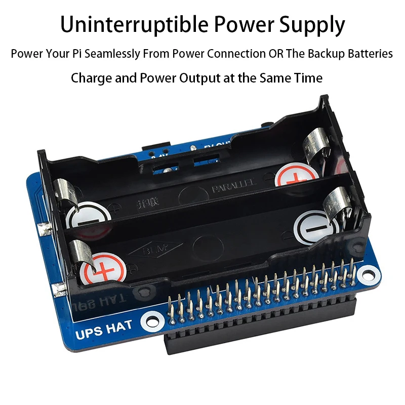 Imagem -02 - Dixsg-fonte de Alimentação Ininterrupta para Raspberry pi Ups Hat Estável 5v Saída Usb Aviso de Bateria para Raspberry pi 3b +