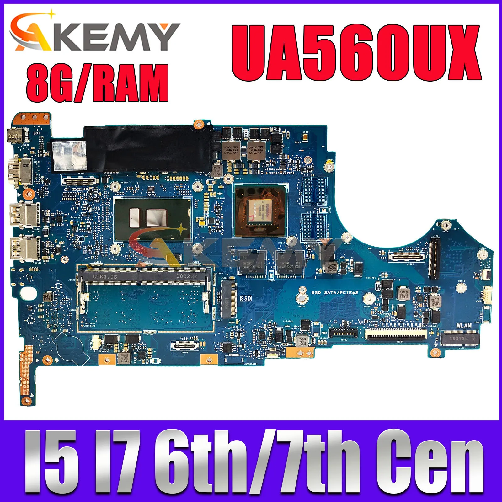 

UX560UX MAINboard For ASUS Flip UX560UQK Q542UQ UX560UQ Q534UX Laptop Motherboard I5 I7-6500U I7-7500U 940MX-2G 8GB 100% Working