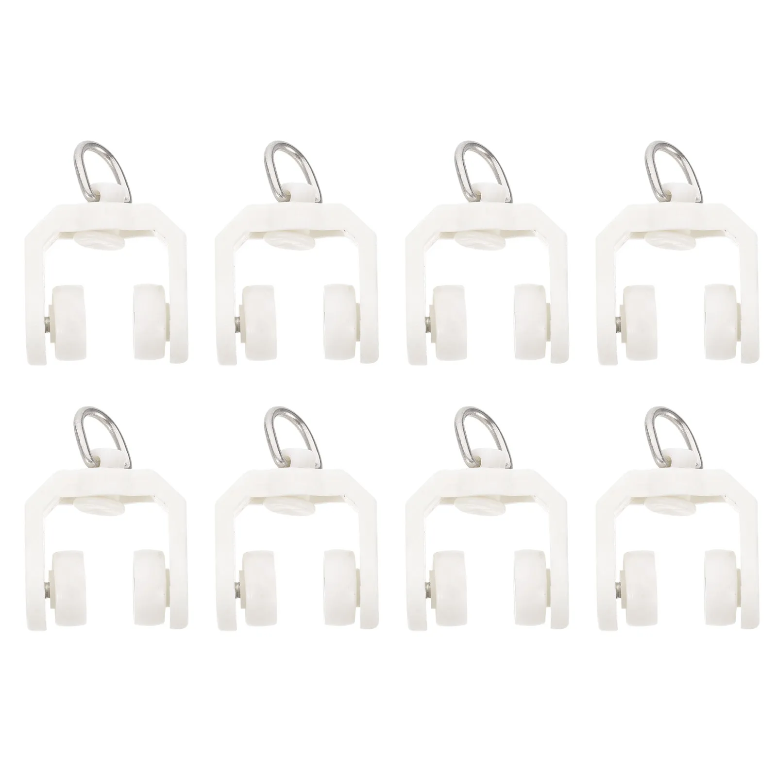 50Pcs Noise Reduction Curtain Track Wheel Heavy Duty Stainless Steel Plastic Glider for Home Office Drapery Curtain Systems