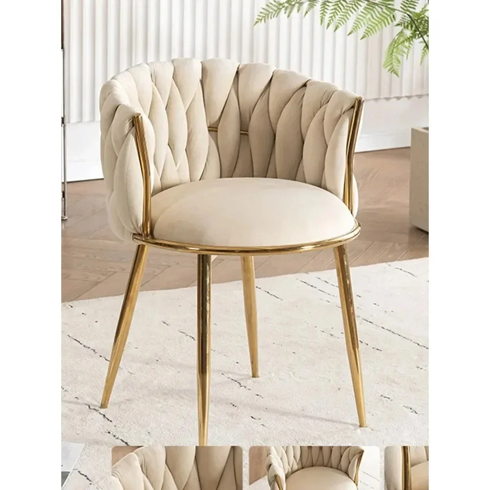 Luxury Makeup Chairs Home Living Room Dining Chair Backrest Bedroom Dressing Table Stools Furniture Nail Beauty Stool Customized