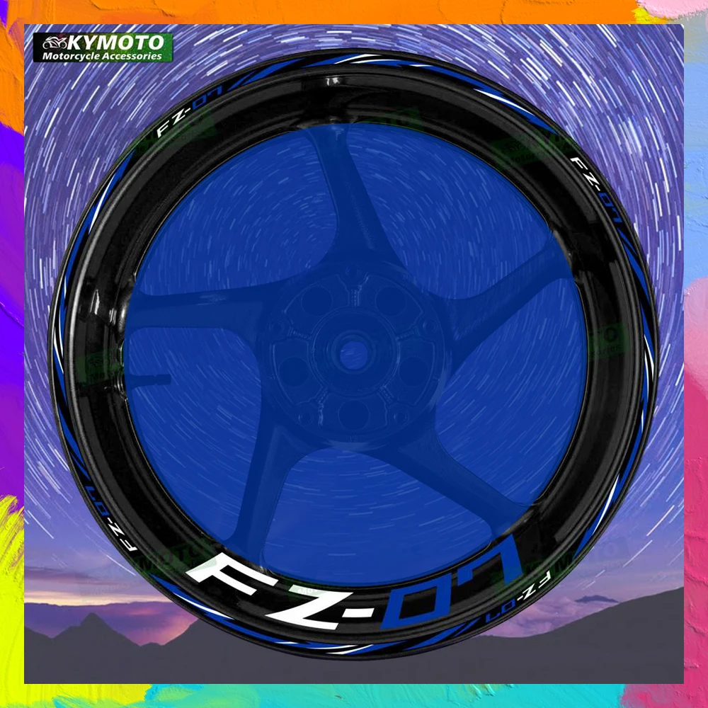 

Для FZ-07 FZ07 аксессуары для мотоциклов 17-дюймовые наклейки на передние и задние диски, обтекатель, светоотражающие полосы, наклейка, украшение
