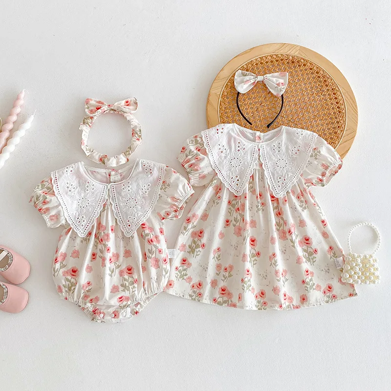ZOETOPKID 2026 Sommer Kinderkleidung Säuglings-Strampler 0-24M Kinder Prinzessinnen-Bodysuit Ärmellos Baumwolle Bedruckt Mädchen Partykleid – Detail 3