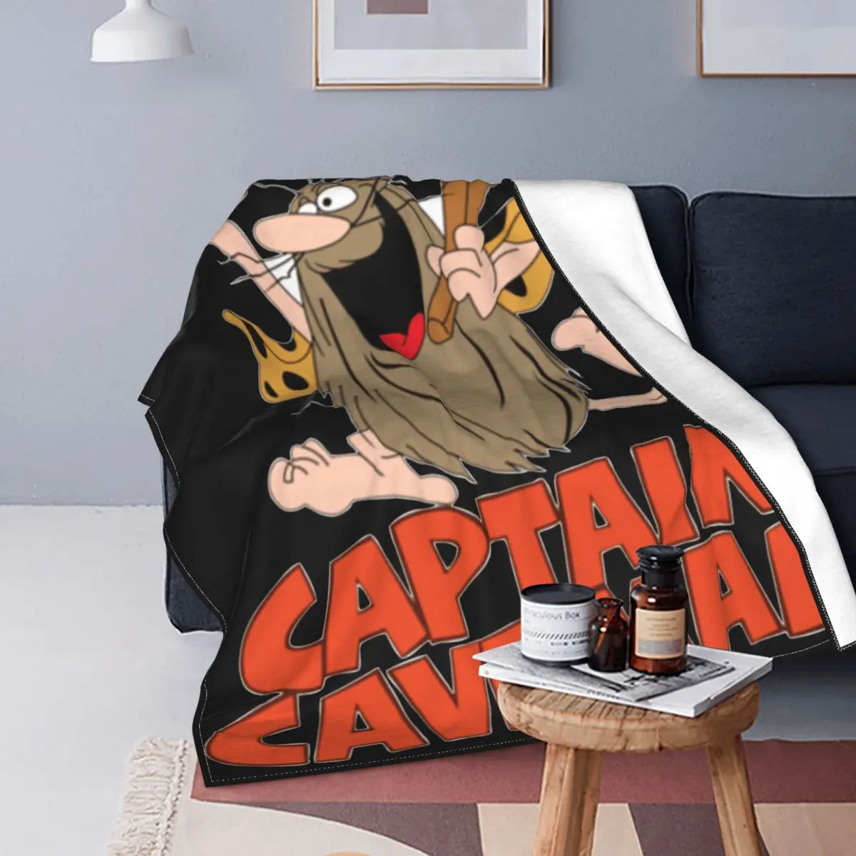 Captain Caveman Cartoon Blanket Wool Awesome Soft Throw Blanket for Home All Season