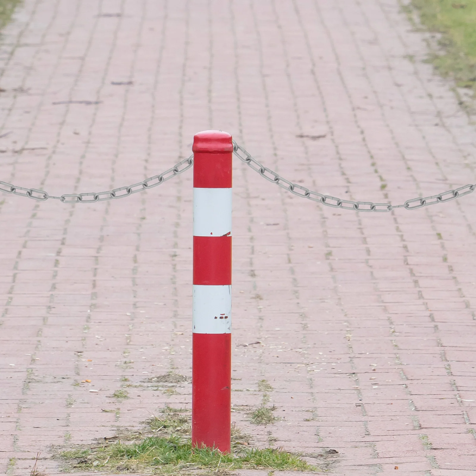 

3 Meter Plastic Chain Barrier Warning Safety Link Delineator Post Crowd Control Driveway Parking Lot Traffic Caution Chain