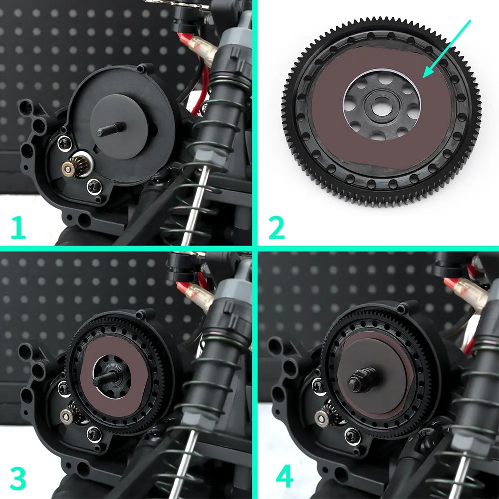 YEAHRUN علبة التروس المعدنية حفز والعتاد الرئيسي 48P 87T/93T ل Ecx Axe 2WD 1/10 RC سيارة شاحنة كبيرة ترقية أجزاء
