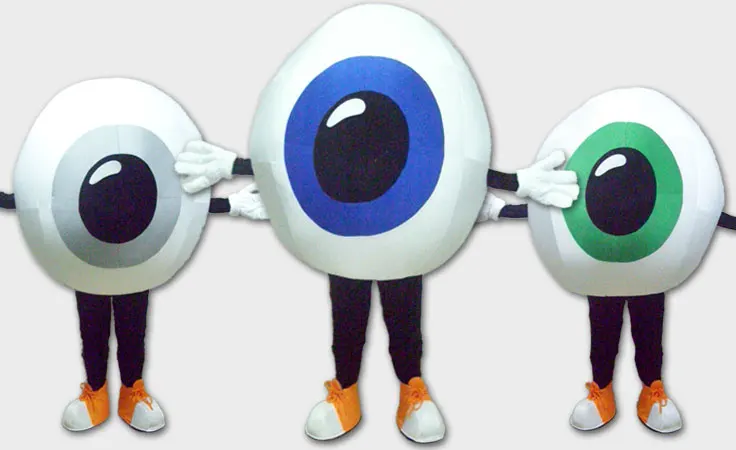 1pc Newe Arrival Blue/Green/Grey Eyeballs Mascot Costume Adult Cartoon Character Hot Sale Eyeball Theme Mascotte Fancy1839