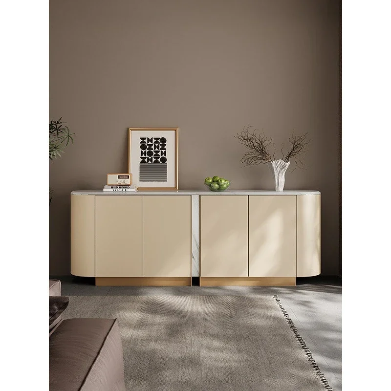 Natural marble side cabinet integrated storage cabinet against the wall, entrance partition cabinet