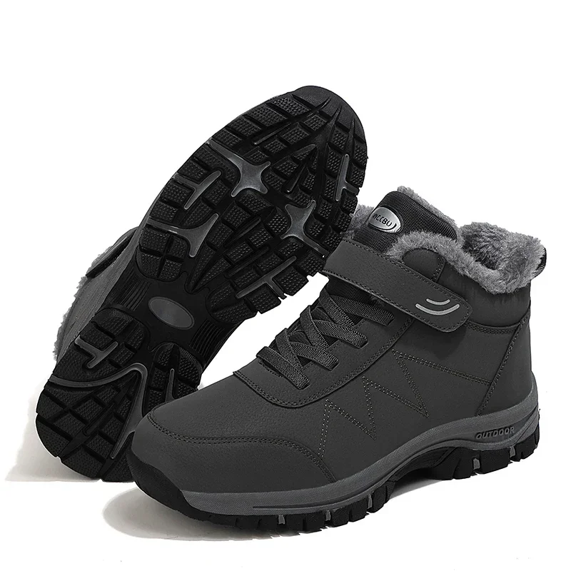 Botas de invierno para hombre y mujer, botines antideslizantes de felpa para senderismo al aire libre, zapatillas impermeables Unisex, zapatos