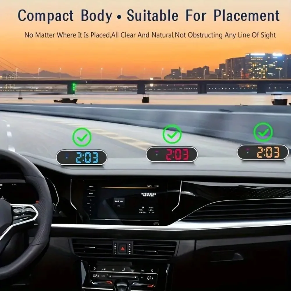 Colorful Colorful Display Time Clock Head-up Display Digital Speedometer with Compass Convenient KMH MPH Switch