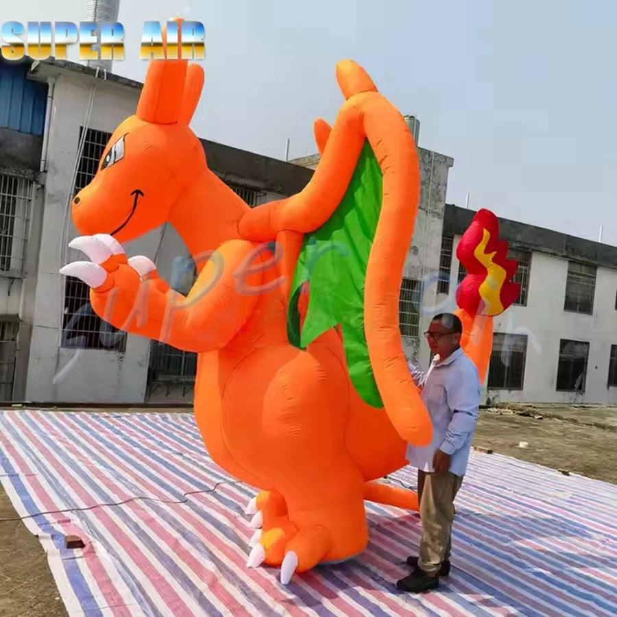 Bonito modelo de charizard de aire, dragón inflables tan lindo para decoración