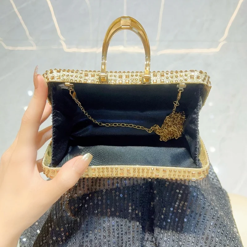 Mooie Mode Vrouwen Bezaaid Diamanten Handtassen Fonkelende Luxe Banket Handtassen Vrouwen Keten Schoudertas Portemonnee Onderarmtas