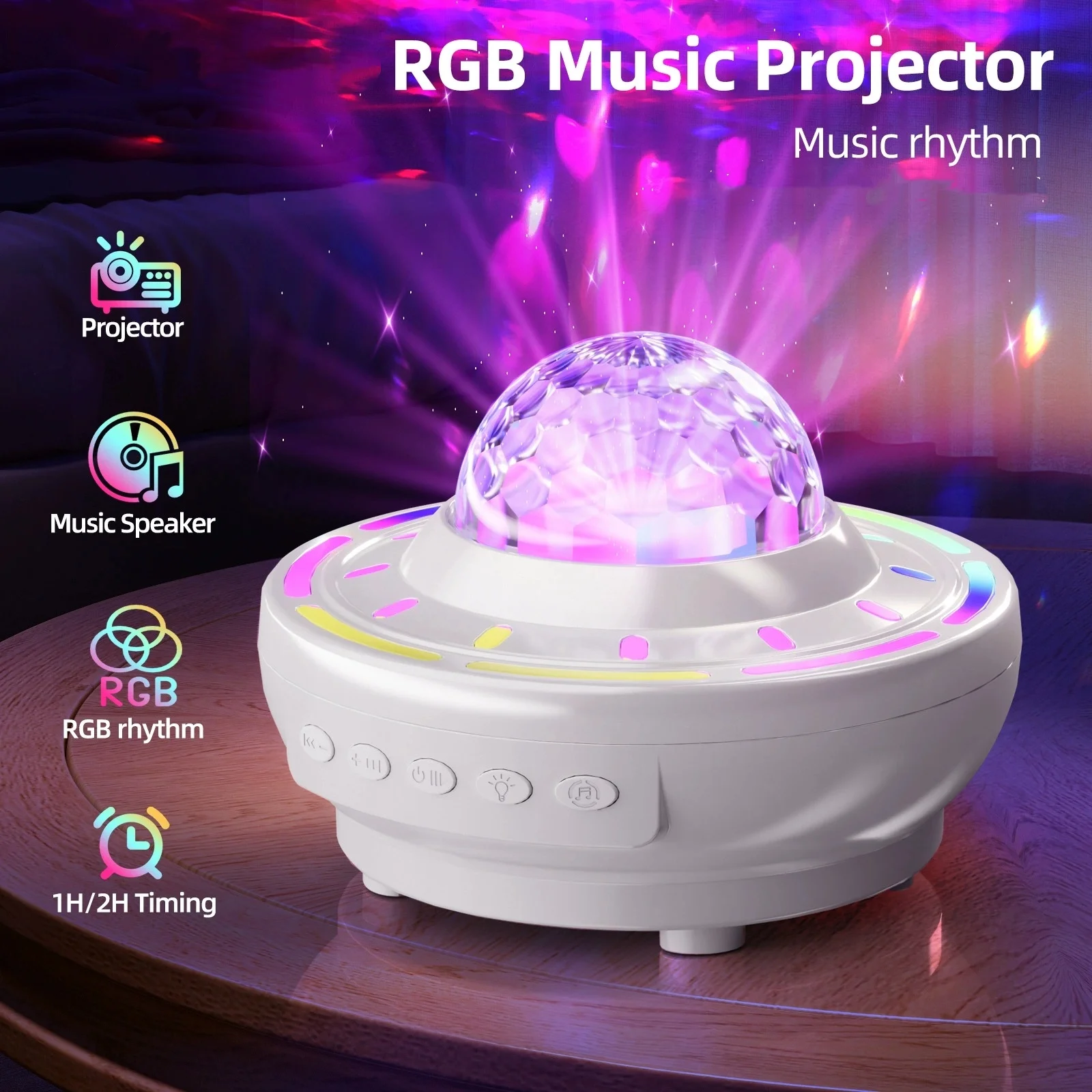 

Starry Sky Mood Light Projector Night Light with Bluetooth Speaker Aurora Wav Room Master Bedroom Romantic Atmosphere Nightlight