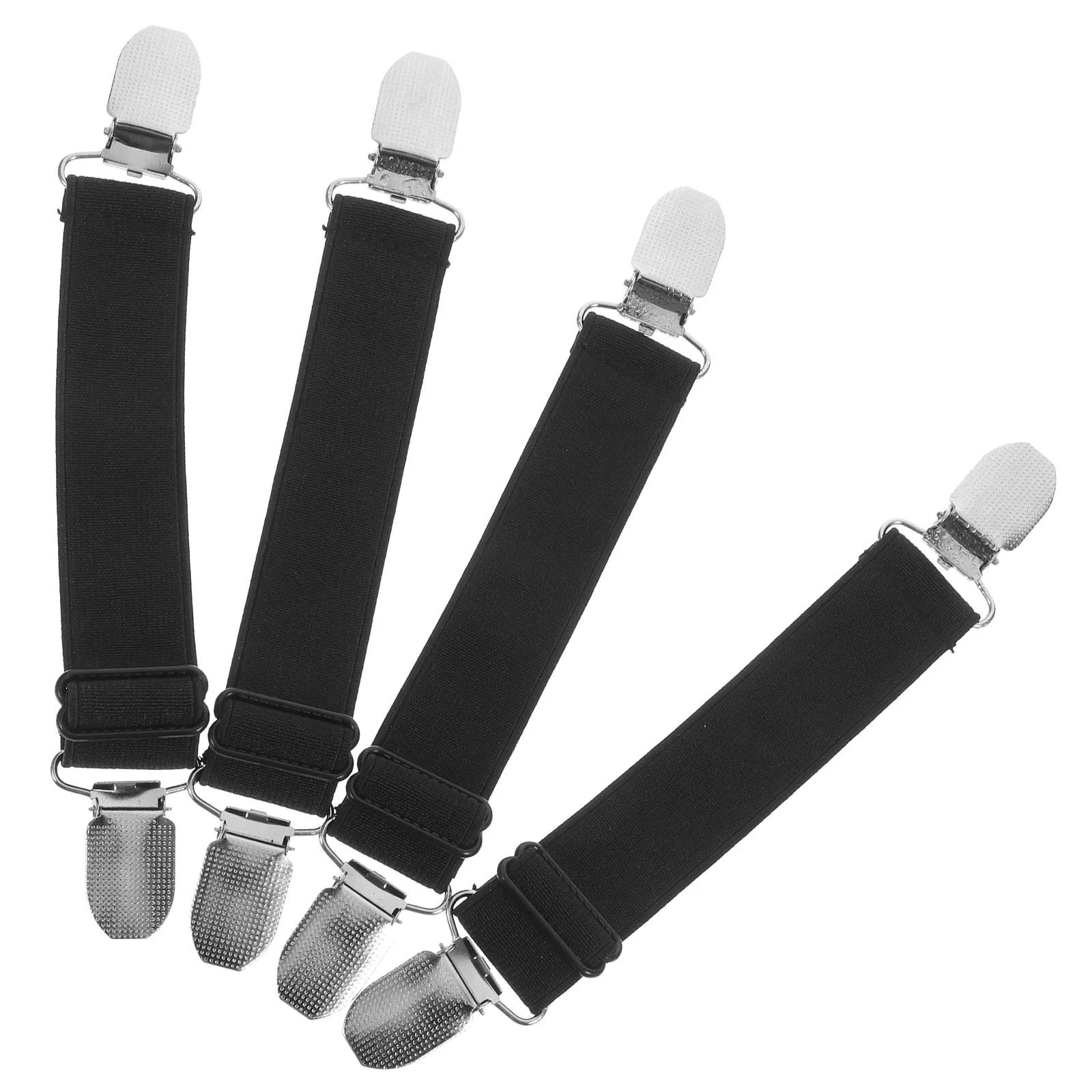 4 Pcs Trouser Clips Suspenders for Men Fixing Strap Fastener Pant Metal Elastic Keeper Keepers Man Fasteners Boot