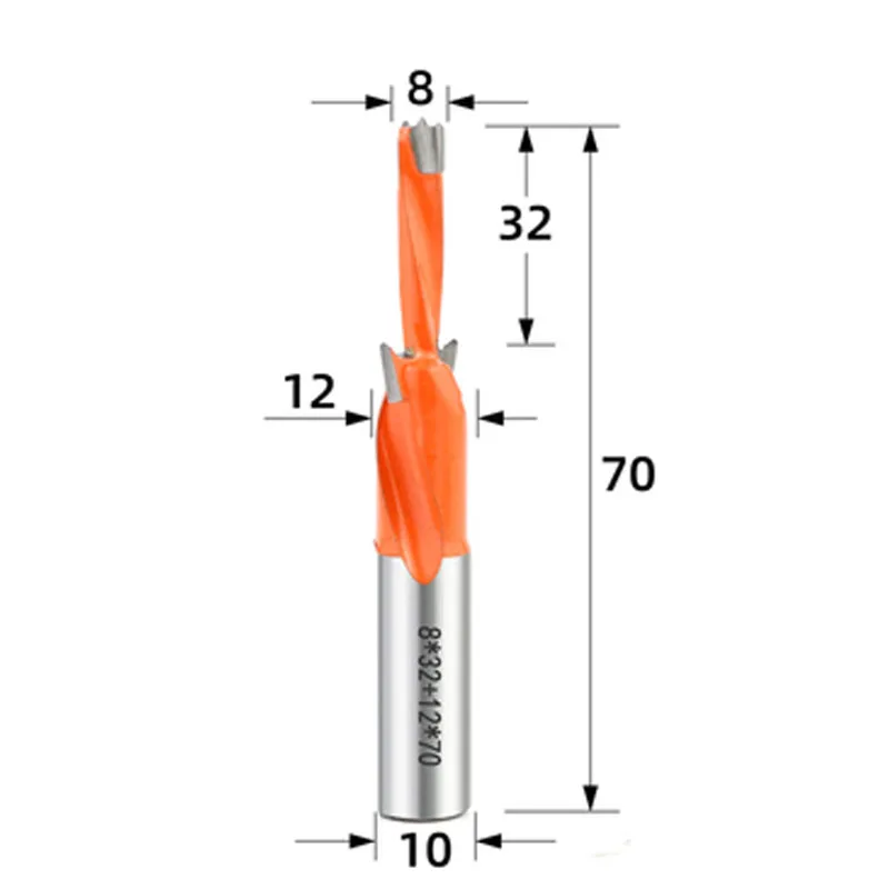 Left Right Rotation Woodworking Step Drill Countersink Router Bit  70mm Bits Router Bit Row Drilling Two Flute Wood Hole Cutter