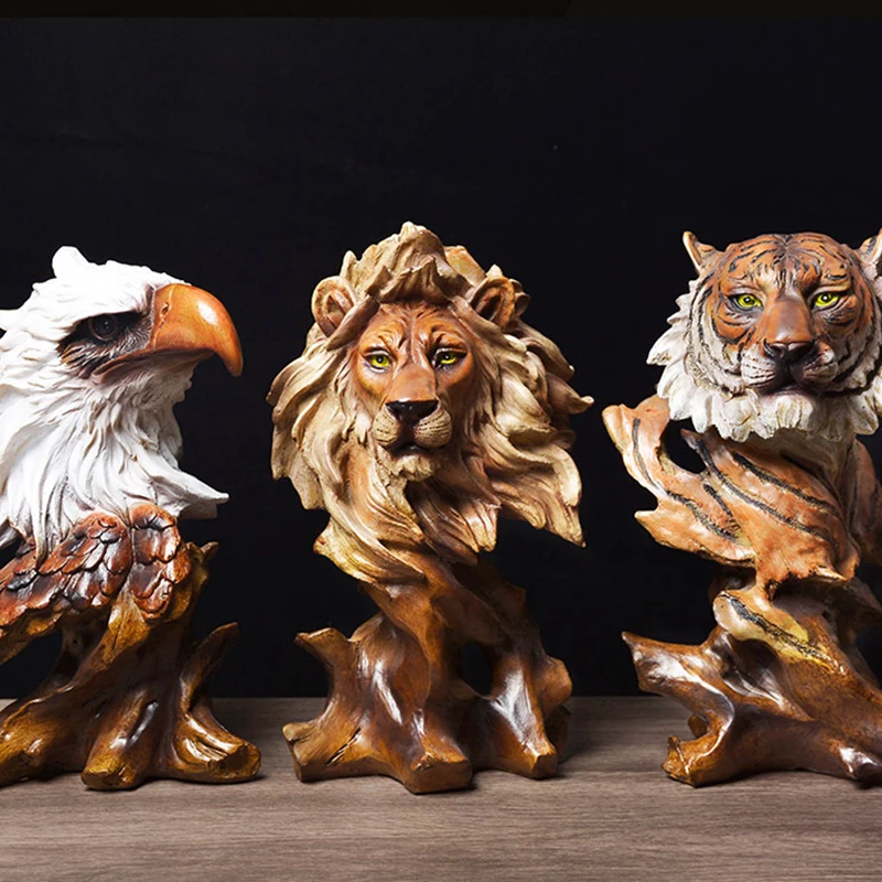 

Eagle Wolf Tiger Lion Horse Statue Modern Statue Simulated Animal Figurines Home Living Room Interior Crafts Office Decoration