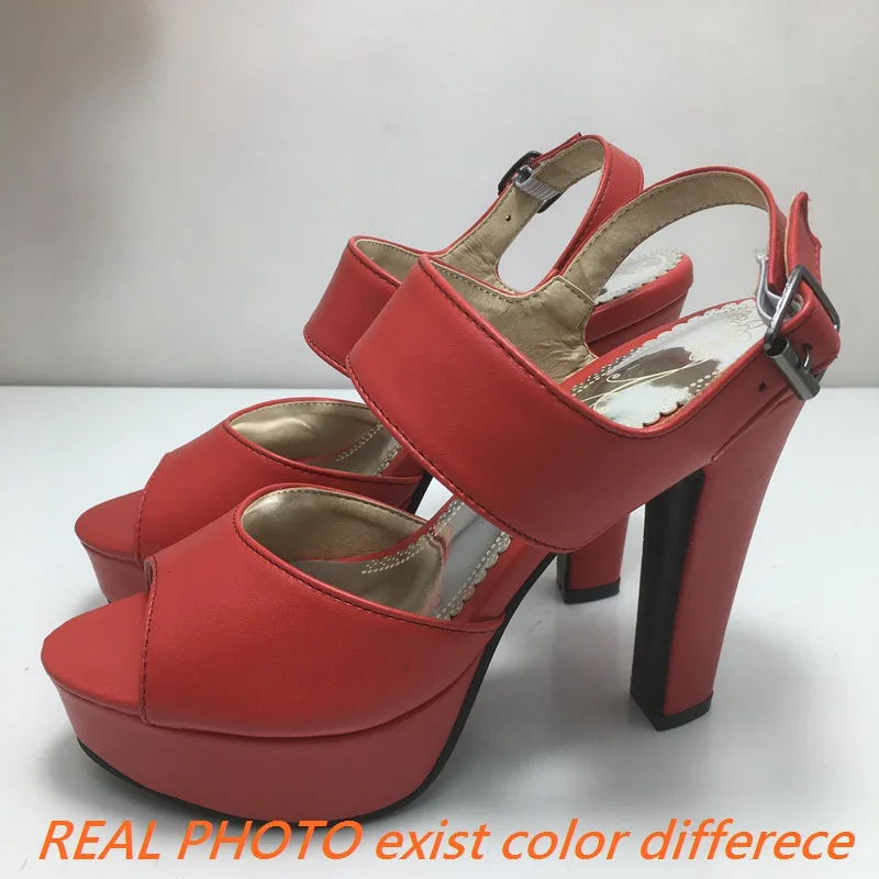 REAVE CAT Fashion Female Sandals Peep Toe Ultrahigh Heel 11.5cm Platform 2.5cm Buckle Strap Big Size 49 50 Sexy Party Shoes