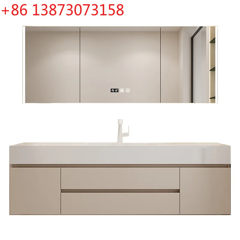 

[Spot] Rock slab ceramic seamless basin, bathroom hand and face integrated basin, bathroom cabinet combination washtable manufac