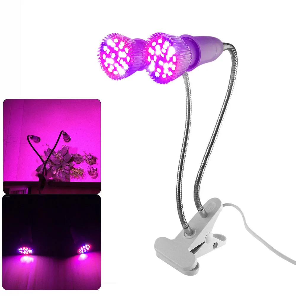 

28 LED Bulb Full spectrum Plant Grow Light lamp Dual Head plants flowers growing lights Indoor Hydroponic greenhouse grow tent