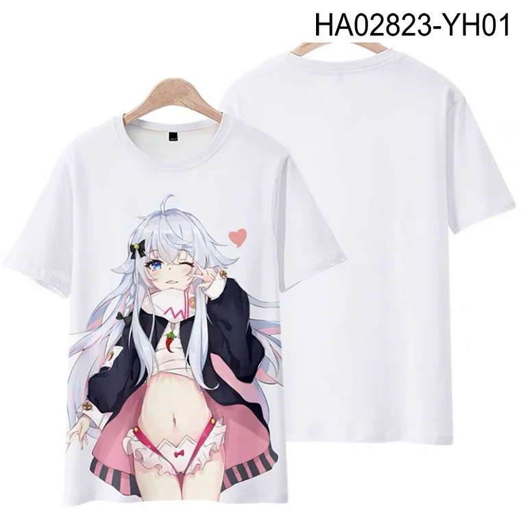 VTuber-T-shirt imprimé 3D Kagura Nana, col rond, manches courtes, streetwear populaire, grande taille, mode estivale