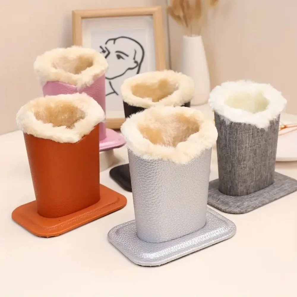 PU Leather Eyeglass Holder Large Capacity Soft Lining Eyeglass Stand Display Brush Pot Save Space Pen Holder