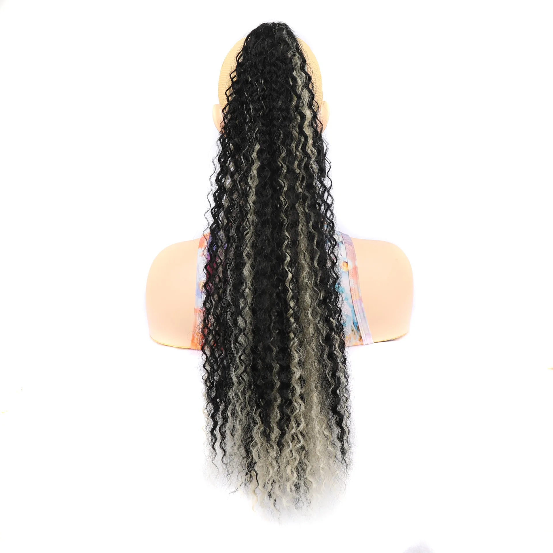Synthetic Ponytail Claw Clip Deep Curly Wrap Around Hair Extension Women Heat Resistant Wigs for Daily Cosplay Party