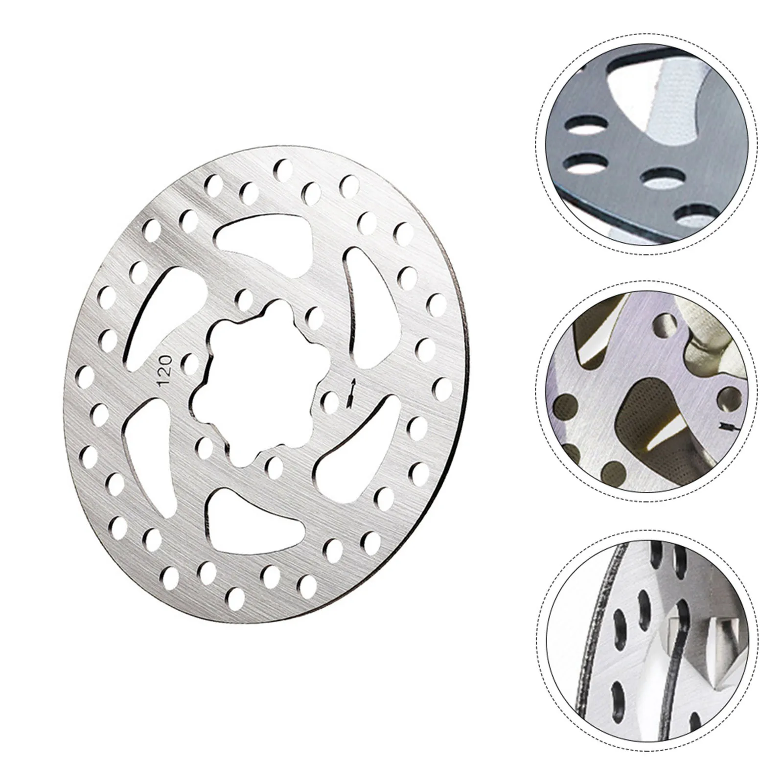 

120Mm Brake Disc Stainless Steel Hollow Design Durable Disc Rotor For Bike Parts Heat Dissipation 6-Hole Universal Replacement