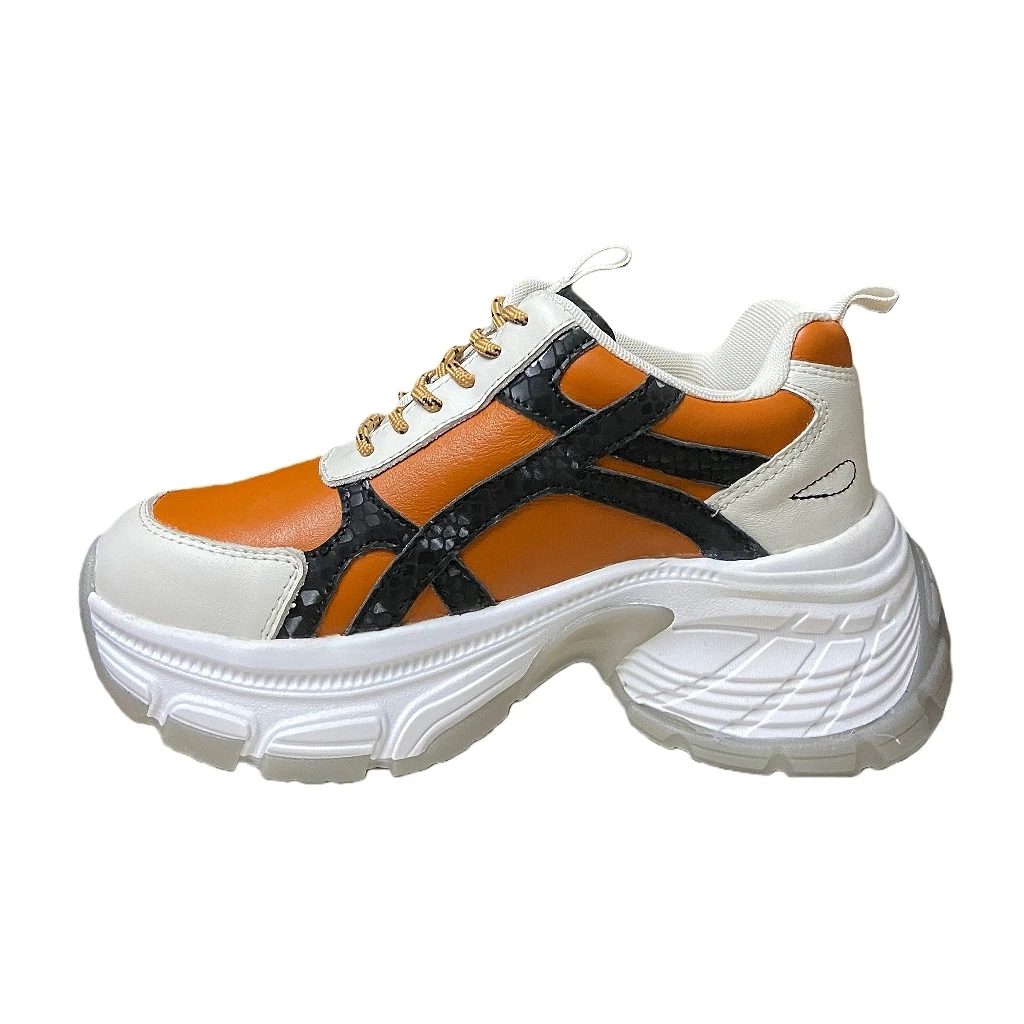 

Jinyu Fashion Ladies Sports Shoes Genuine Leather Party Commute Color Block Heightening Shoes Trendy Women's Footwear