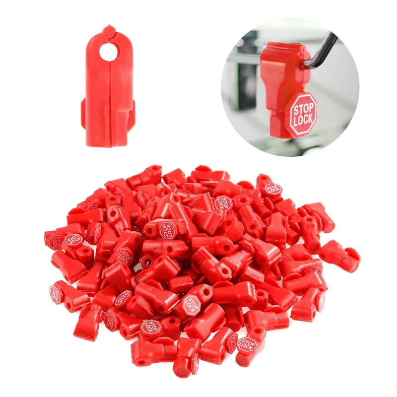 100pcs 5/6mm Plastic Anti-Theft Locks Unlock Device Retail Shop Supermarket Peg Hook Stop Lock Pegboard Safety Display Hook Lock