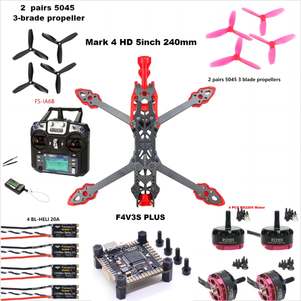 F4V3S PLUS MARK4-HD Mark 4 HD 5inch 240mm F4 V3 V3S FC Flight Controller RC Drone FPV Racing Quadcopter Betaflight INAV