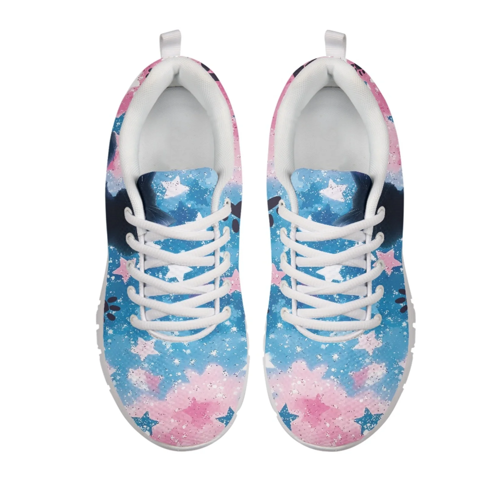 Coloranimal Cartoon Cats New Trend Lightweight Athletic Sneaker for Women, Mesh and EVA Sole Walking Shoes for Gym