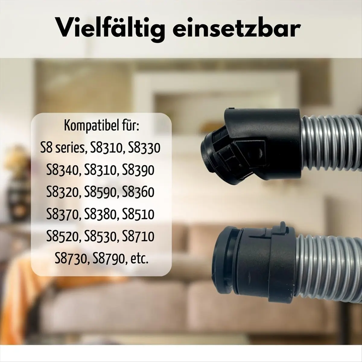 [A99U] Vacuum Cleaner Hose Compatible for S8 S8000 C3 Complete & C3 Compact. Replacement Parts for 1.8 M Standard