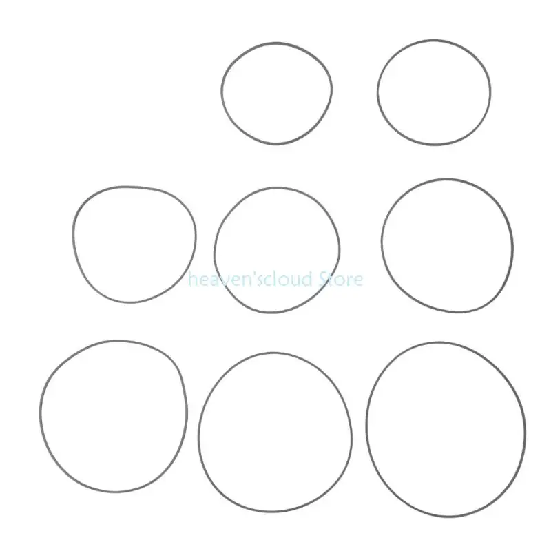Y88B 스퀘어 고무 구동 벨트 1.2mm 턴테이블 카세트 플레이어 테이프 레코더 기계 105mm-150mm 접힌 크기 옵션