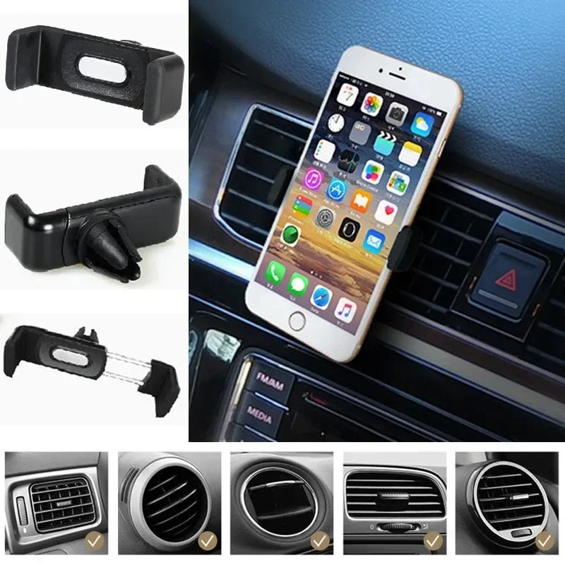 Universal Car Air Vent Phone Holder - ABS Anti-Shake Clip w/360° Rotation for IPhone/Samsung 4-7 Inch, Operation Dashboard Mount