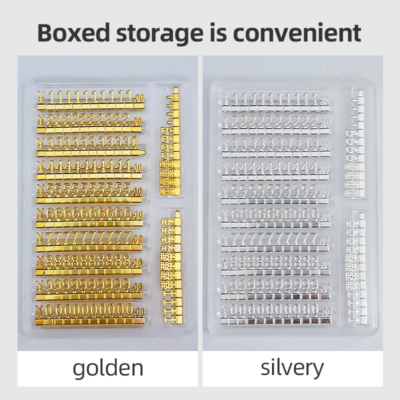 Boxed Combined Price Label Euro Snap Number Digit Cubes Stick For Clothes Phone Laptop Jewelry Showcase Counter Display Sign