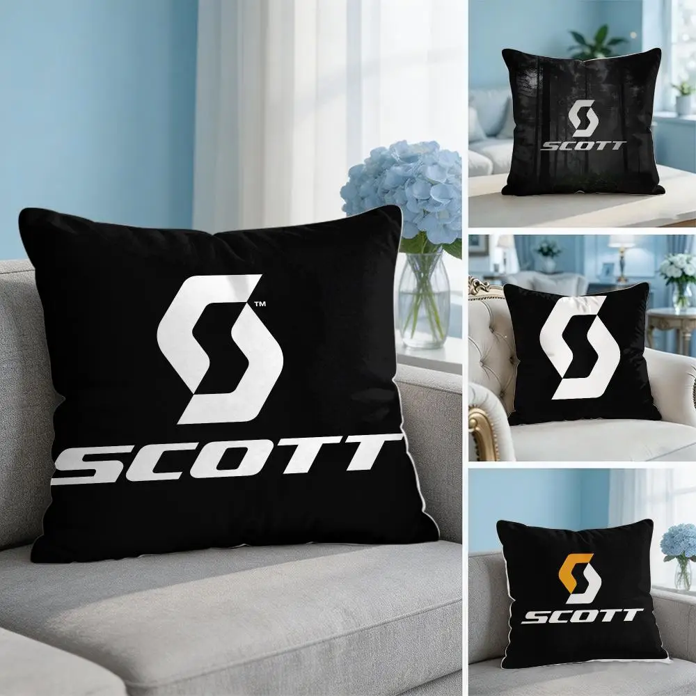 fashion cool S-Scott-T Bike Cushion Cover Soft Short Plush Throw Pillow Cover Hidden Zipper Cutecore Sofa Bedroom Home Decor