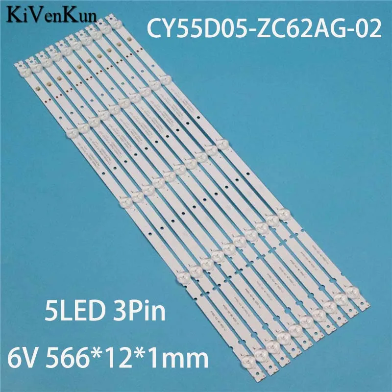 

10PCS/Set Brand New TV's LED Lamp Bars CY55D05-ZC62AG-02 PN:303CY550033 Backlight Strips CY-55DN-2W-33V-300mA Array Bands Planks