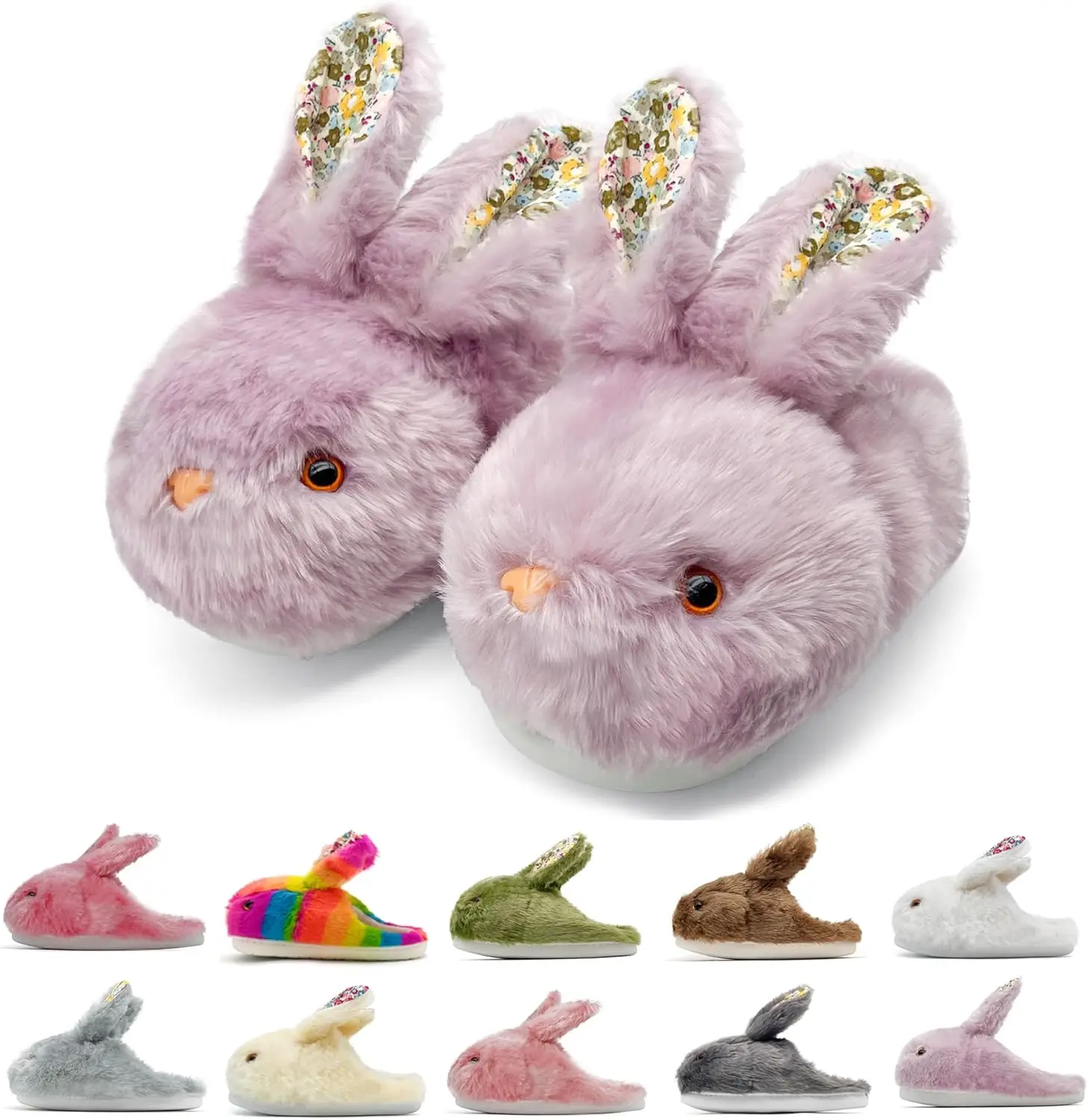 

Детские тапочки с кроликом, тапочки с милыми мультяшными кроликами для маленьких девочек и мальчиков, зимние уютные теплые мягкие плюшевые домашние тапочки без шнуровки