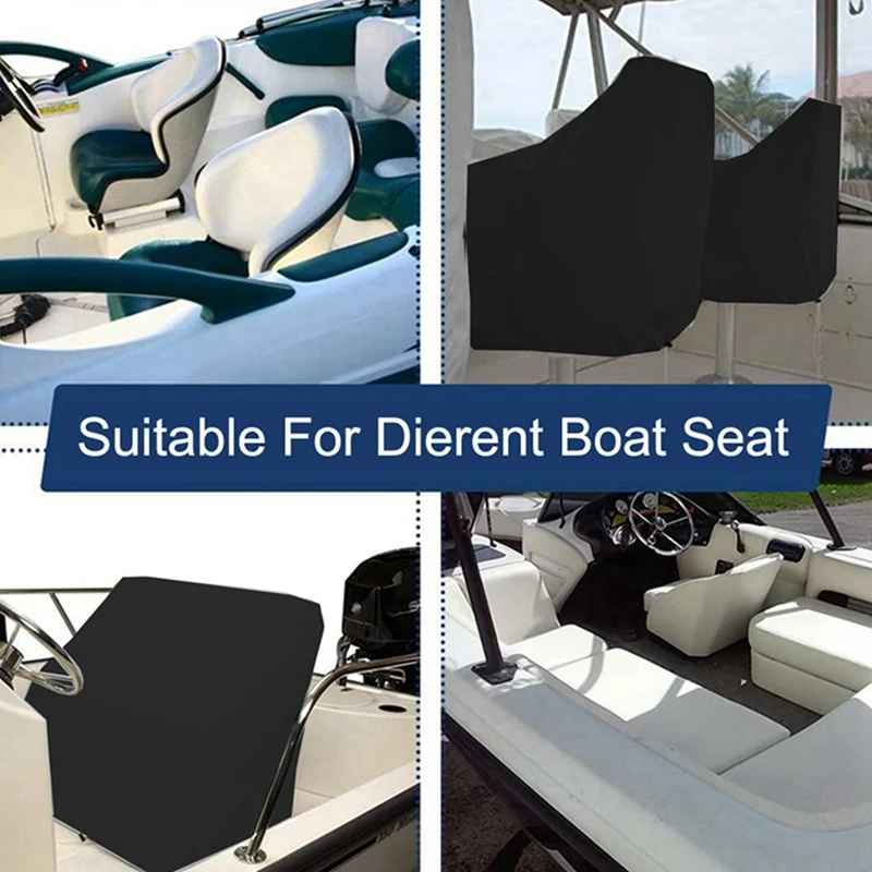 2Pcs 56X61x64cm Boat Seat Cover Waterproof Anti UV Dust Elastic Marine Folding Seat Cover Ship Rotate Chair Table Cover