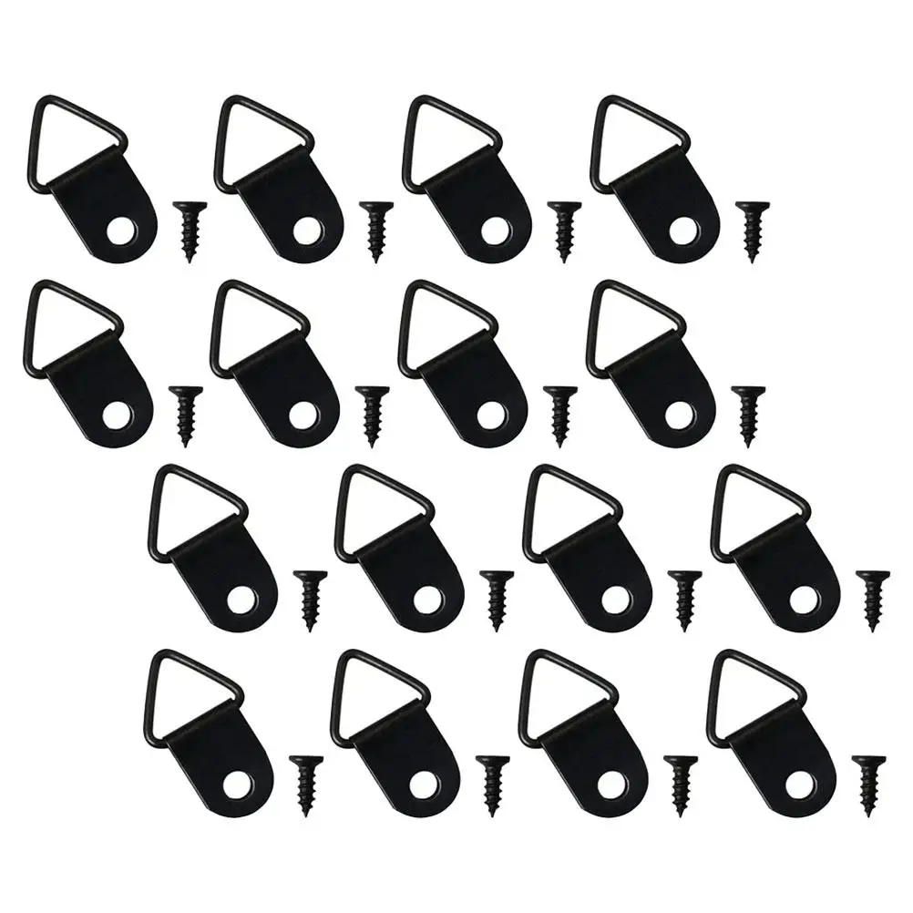 100 ชิ้นตะขอสามเหลี่ยมกรอบรูปแขวน Heavy Duty แขวนผนังฮาร์ดแวร์สําหรับกรอบแขวนรูปภาพภาพวาด