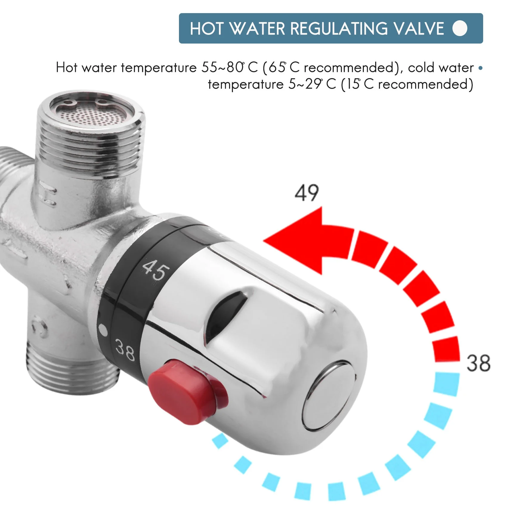 Válvula mezcladora termostática de 3 vías de cobre sólido, calentador de agua Solar de 3/4 pulgadas, válvula reguladora de Control de temperatura