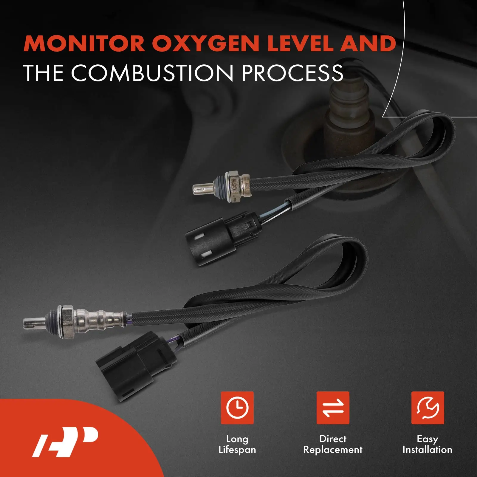 A-Premium Front & Rear Side O2 Oxygen Sensor for Harley-Davidson Iron 883 Forty Eight 2014-2017 Seventy Two 2014-2016
