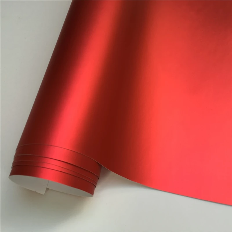 High Quality Satin Matte Chrome Red Bubble Free Color Changing Vinyl Wrap 1.52*18m Auto Body Film