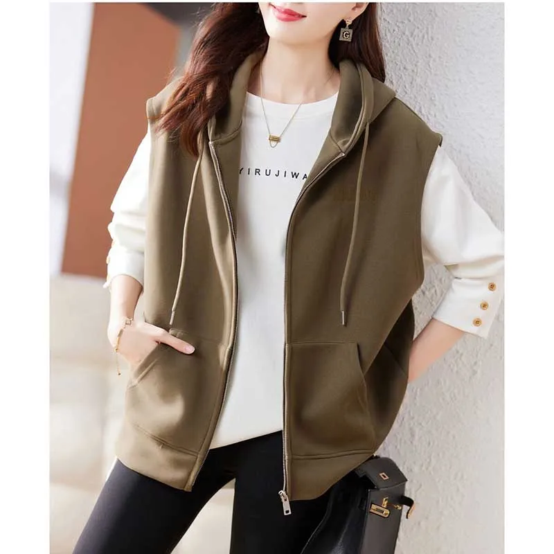 

Fashion Solid Color Pockets Embroidery Hooded Coats Women's Clothing 2023 Autumn Winter Loose Commuter Tops Casual Jackets