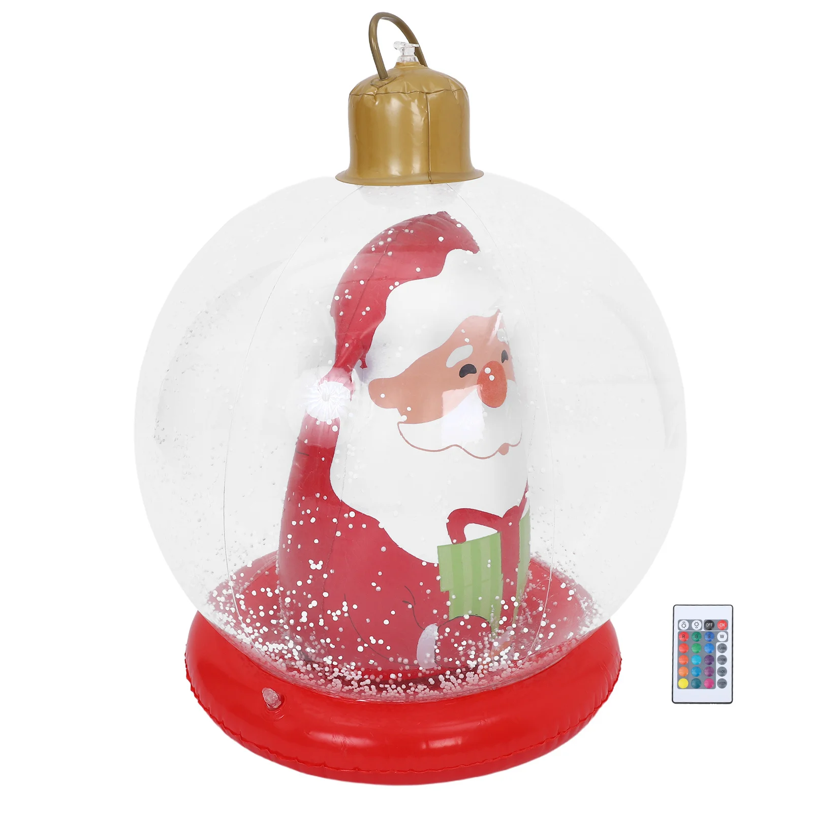 

Large Round Inflatable Christmas Ball 23.6 Light Up Outdoor Holiday Decor Blow Up Bauble Weatherproof PVC Stable Base Design