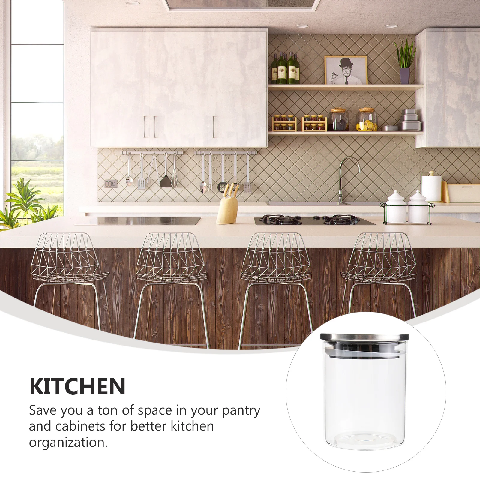 175 مللي زجاج شفاف حبوب جافة برطمانات تخزين المواد الغذائية منظم مطبخ حاويات الختم للوجبات الخفيفة والمكسرات والتوابل